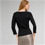 Belted Ribbed Boat Neck Sweater, , small