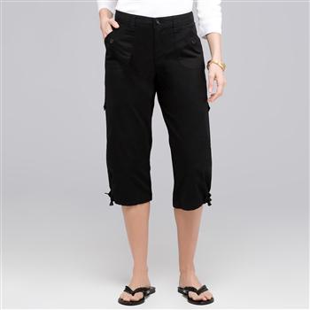 Light Weight Cargo Capri, Black, large